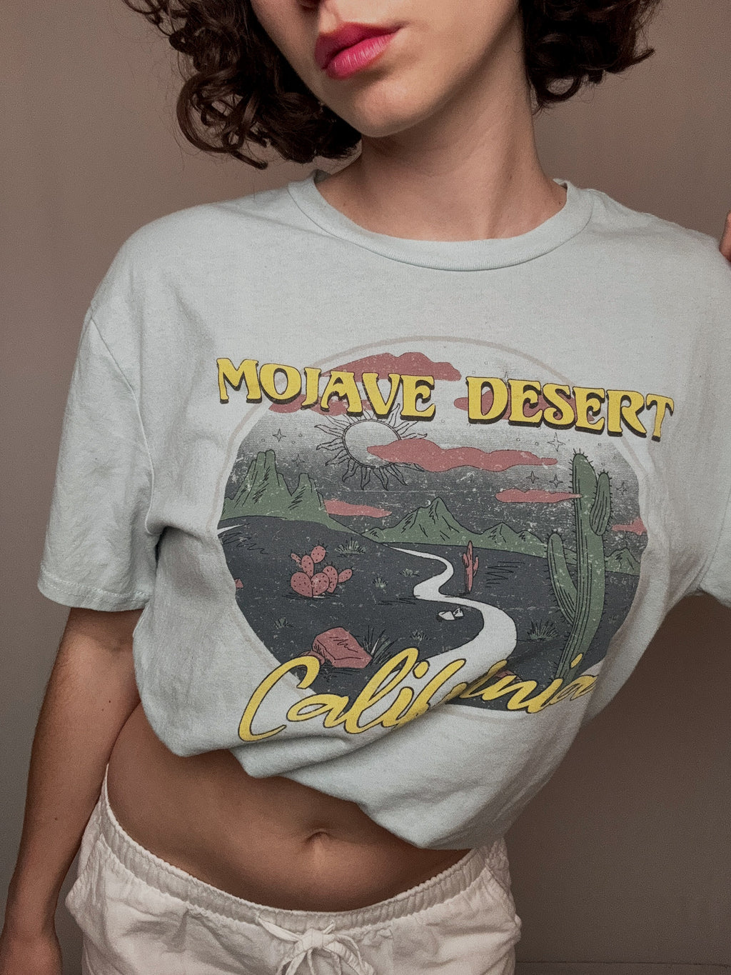Hellblaues Vintage T-Shirt Größe L