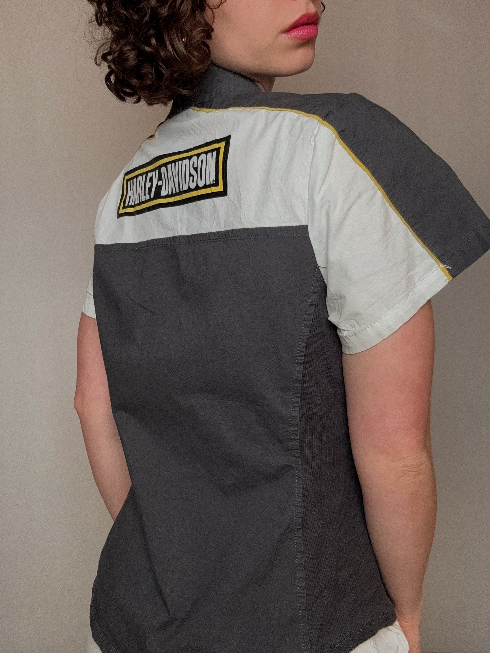 Chemise bicolore Harley davidson L vintage