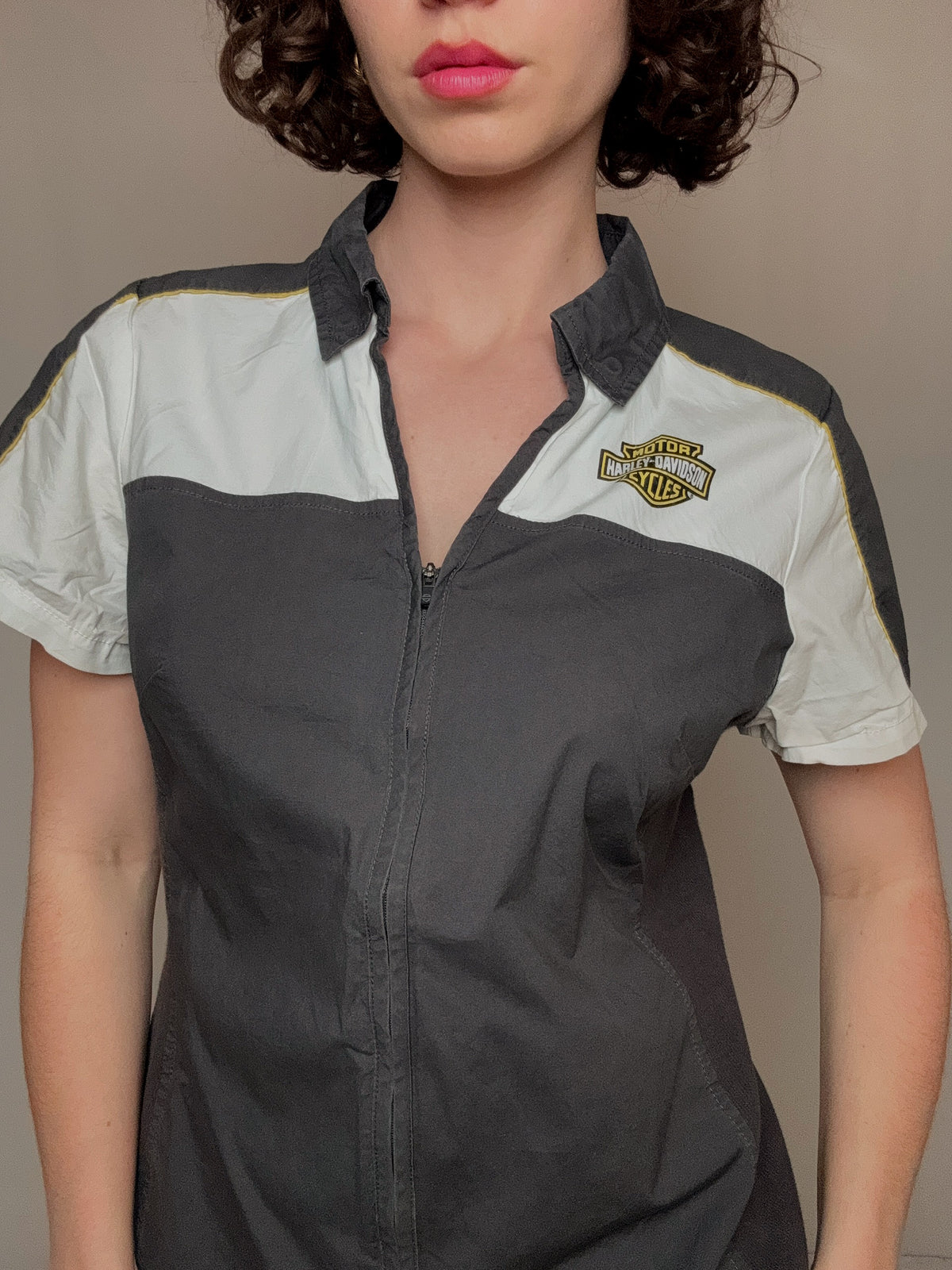 Chemise bicolore Harley davidson L vintage