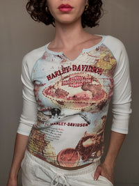 Vintage Harley Davidson bedrucktes Top