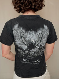 Vintage-Biker-T-Shirt mit Aufdruck S