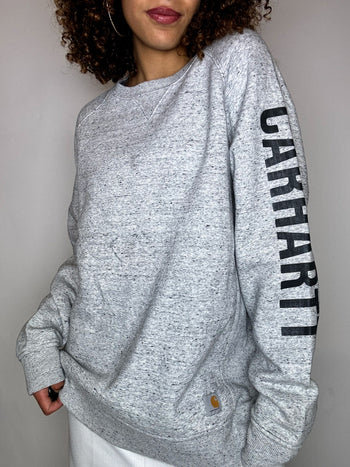 Sweat col rond gris chiné CARHARTT xl vintage