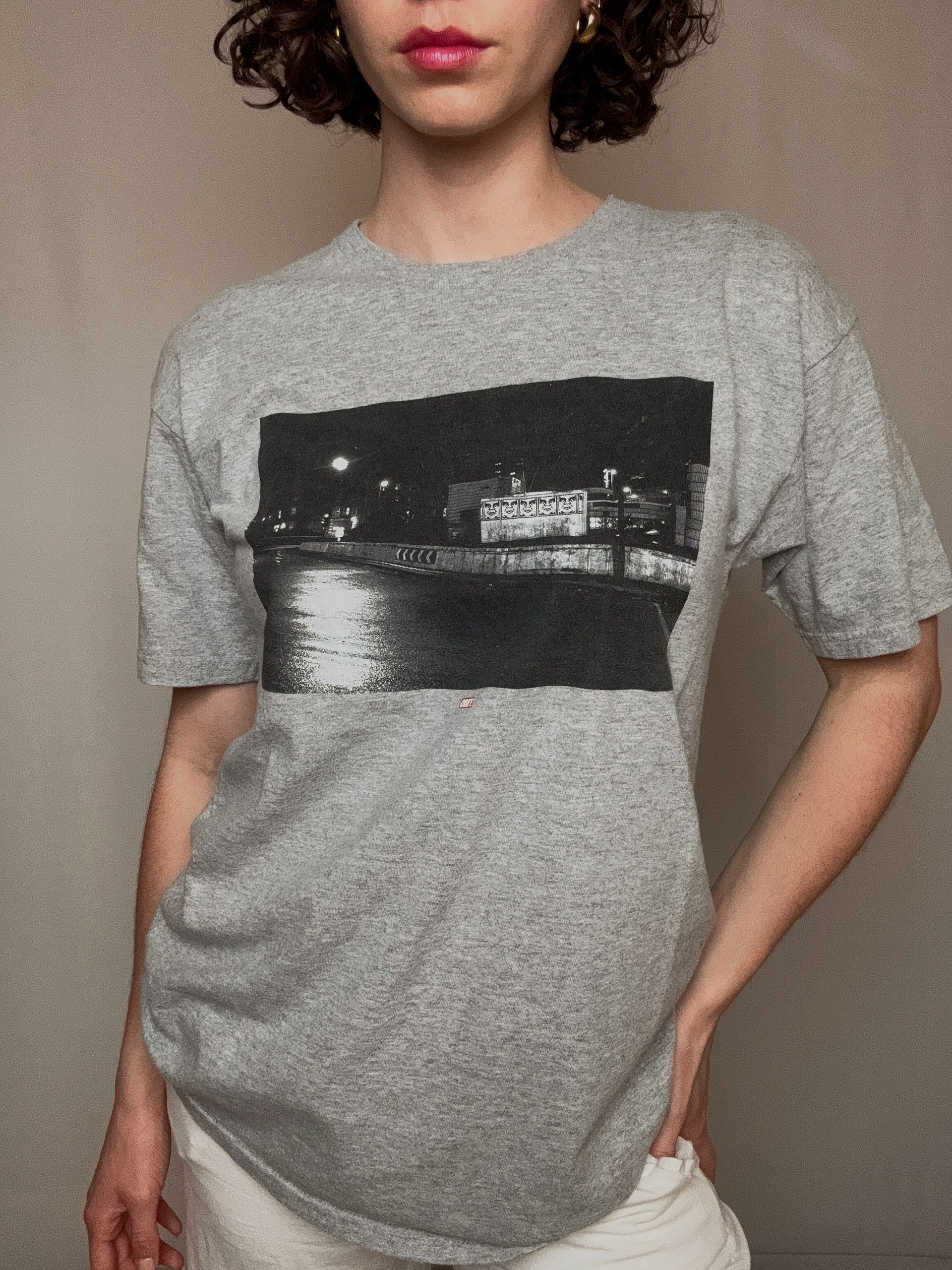 Obey gray vintage T-shirt M