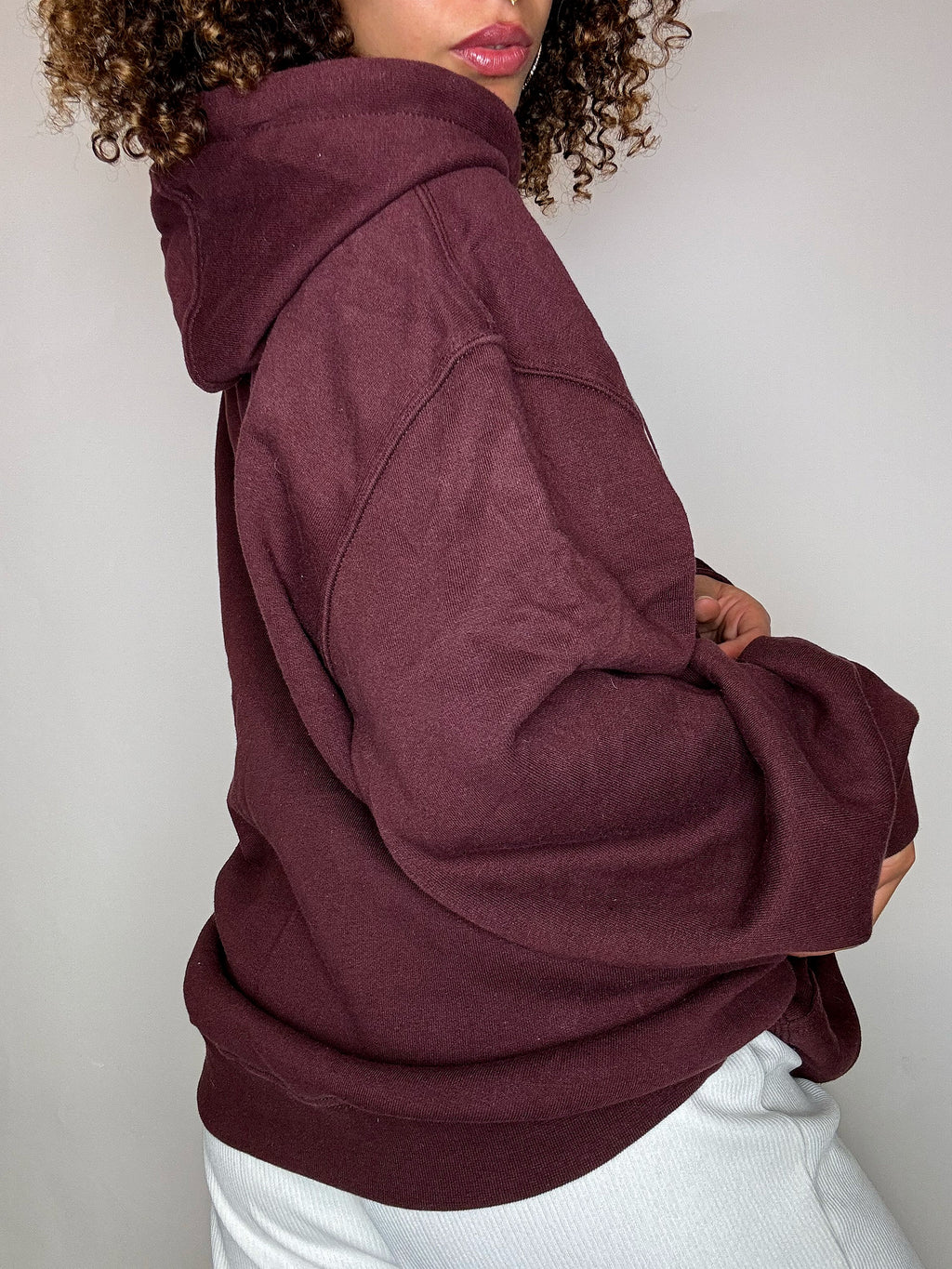 CARHARTT burgundy hooded sweatshirt L vintage