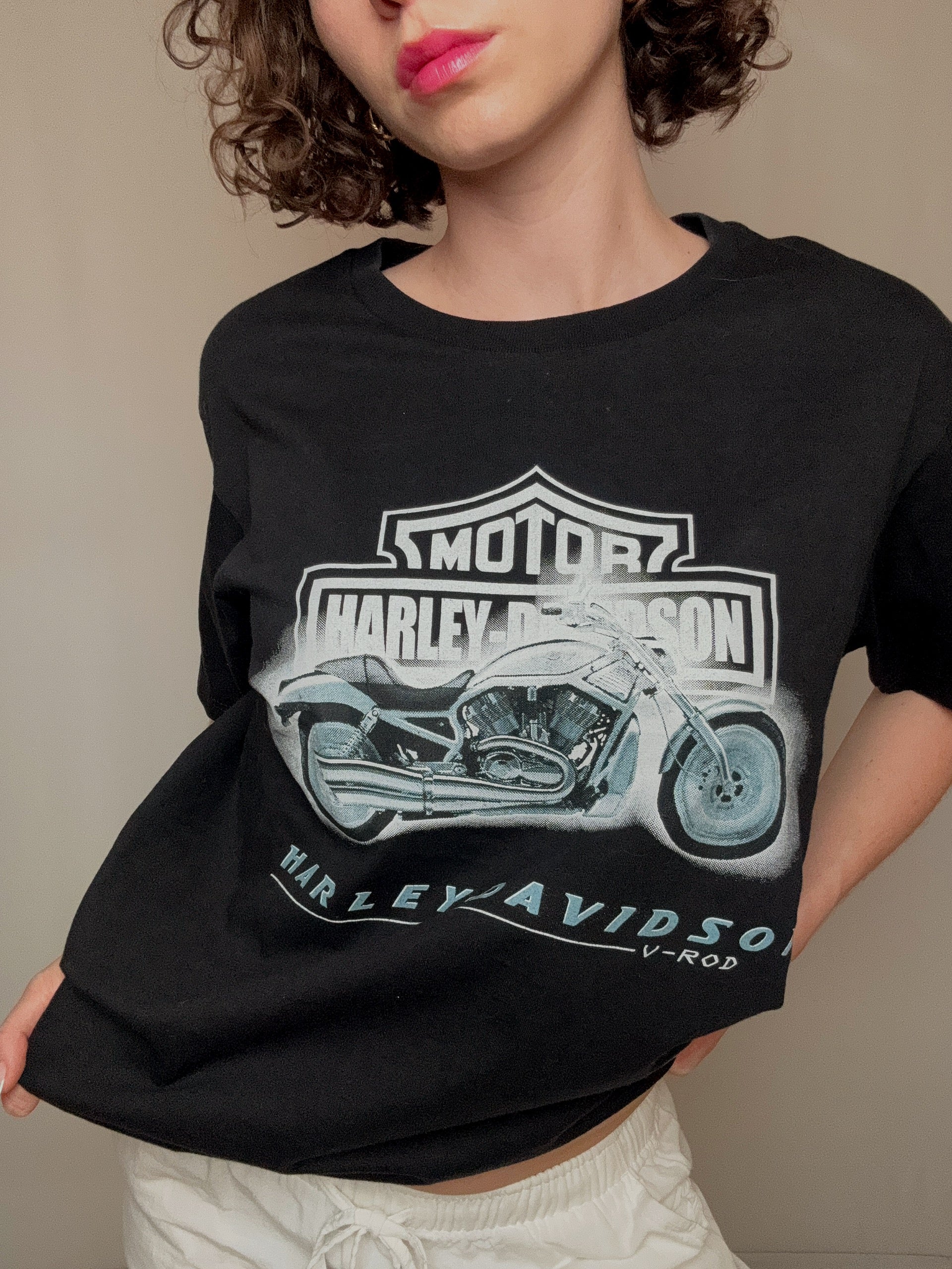 Schwarzes Vintage Harley Davidson T-Shirt L