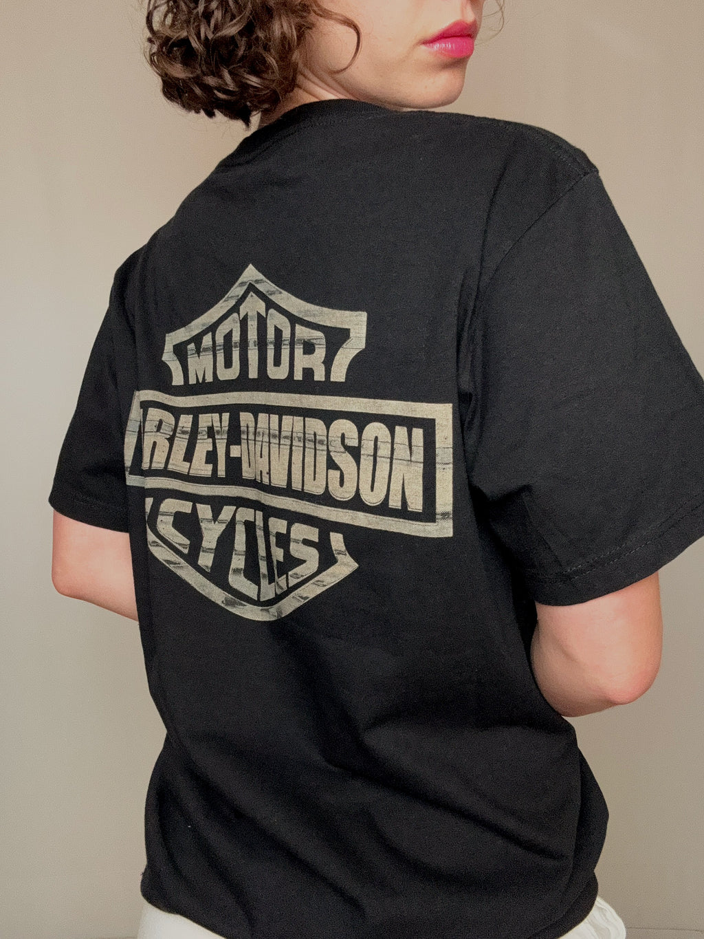 Schwarzes Vintage Harley Davidson T-Shirt L