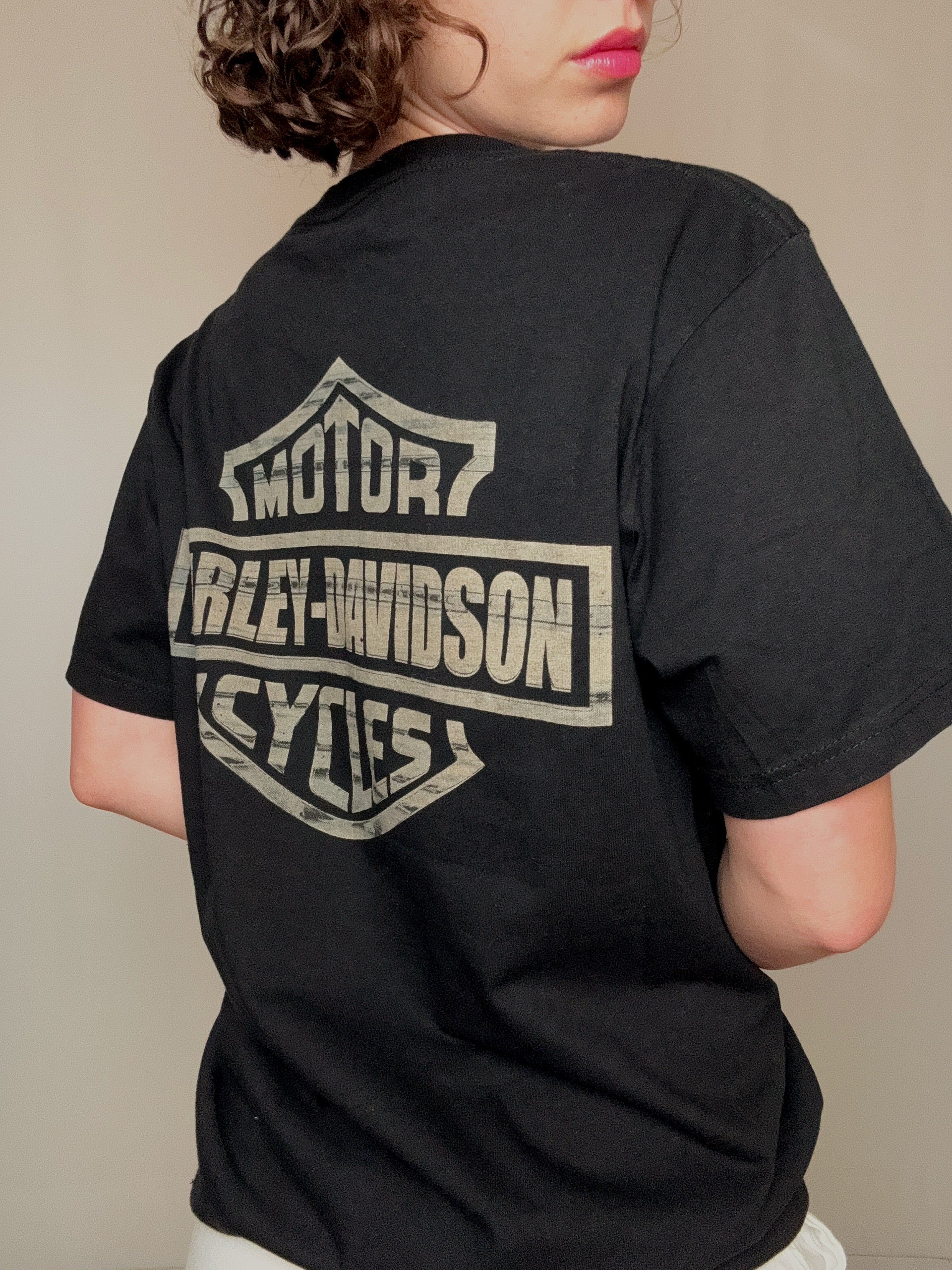 Schwarzes Vintage Harley Davidson T-Shirt L