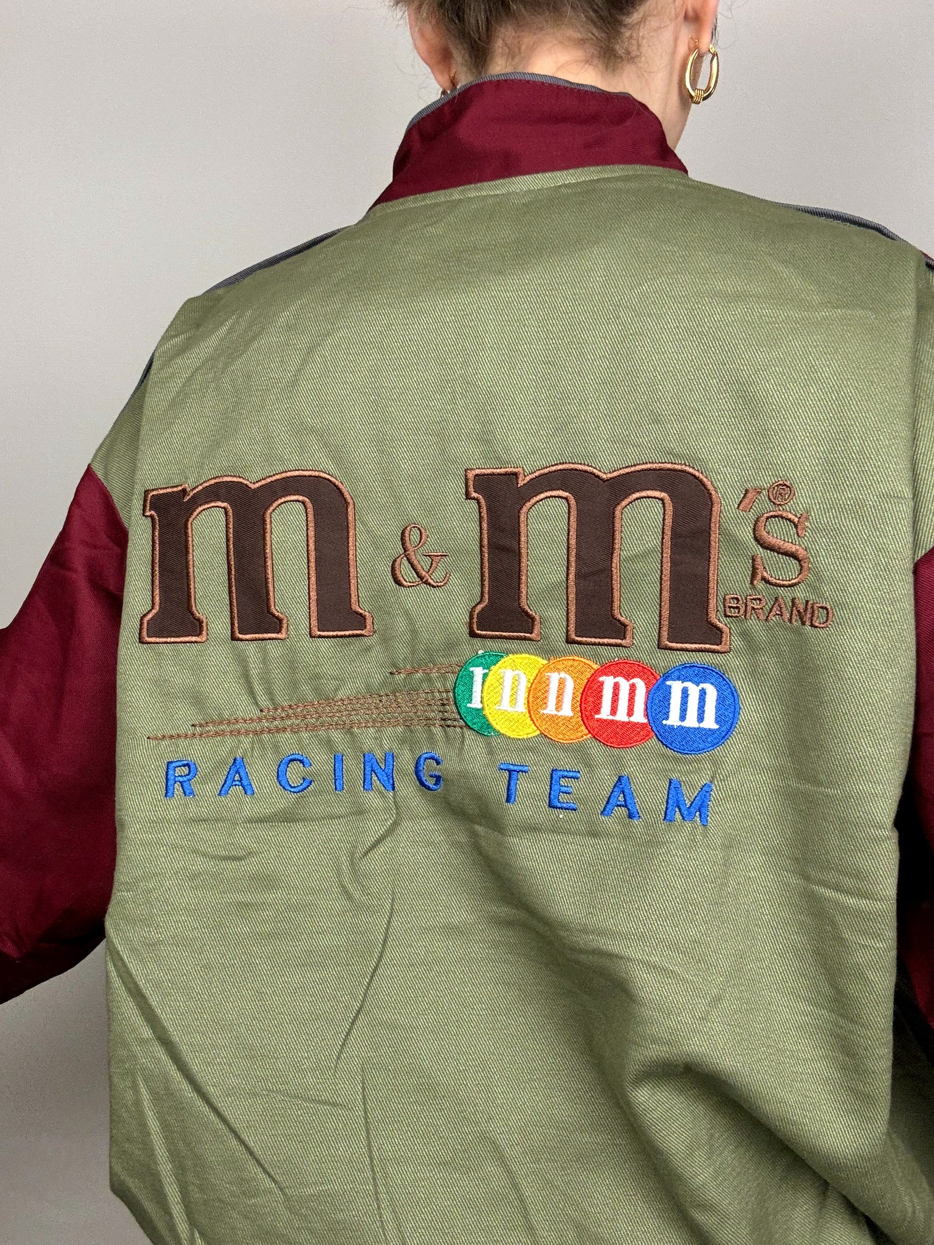 JH DESIGN x NASCAR M&amp;M's XXL Khaki and Burgundy Collection Jacket