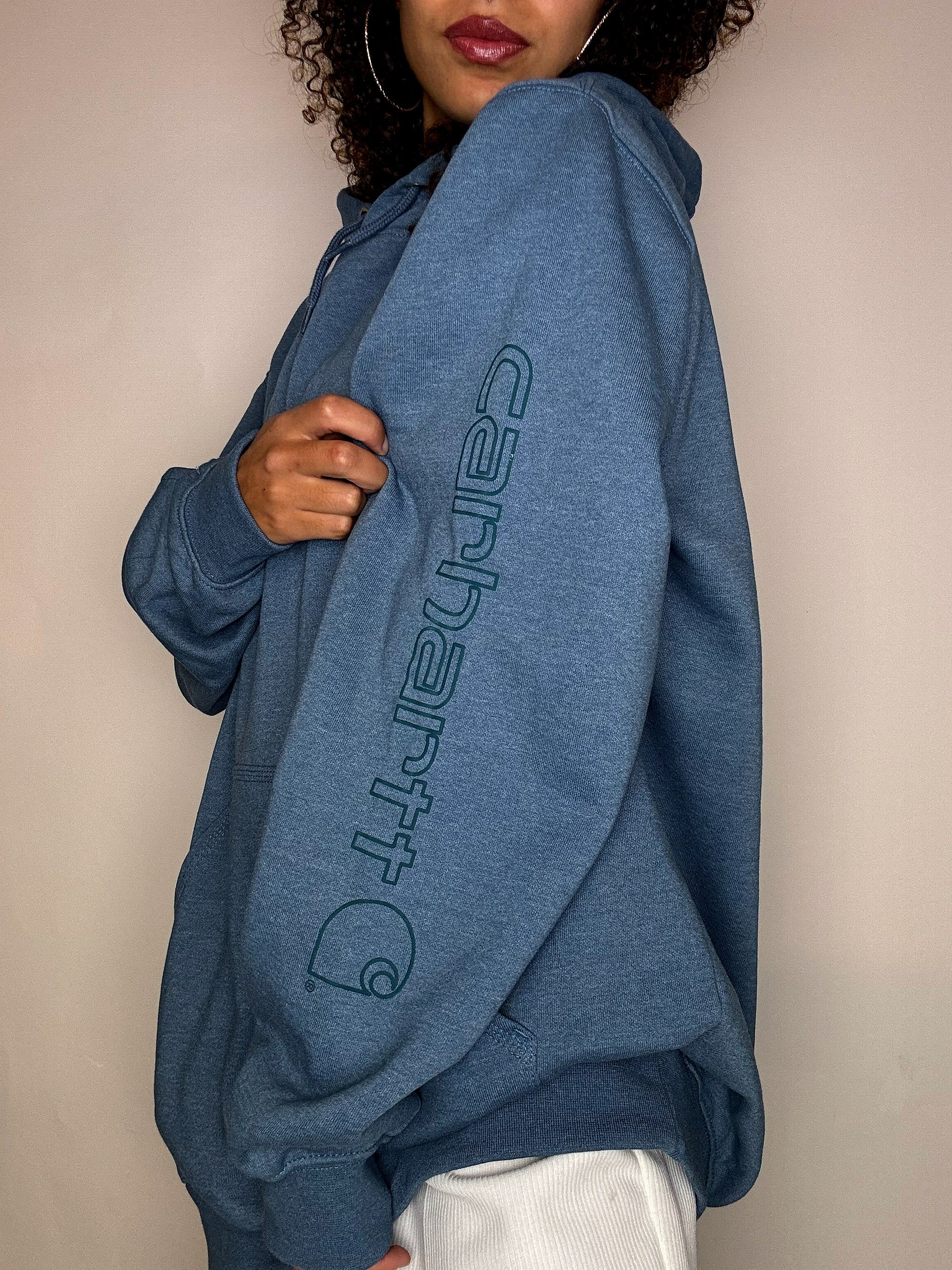 Vintage XL Carhartt blauer Kapuzenpullover