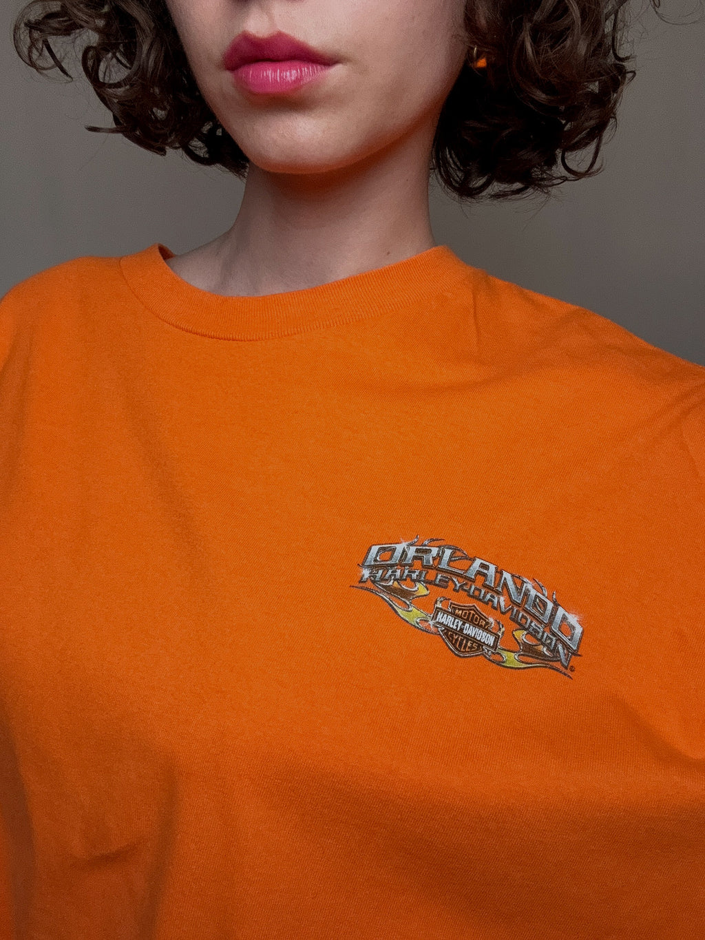 Oranges Harley-Davidson T-Shirt, Größe 3XL, Vintage