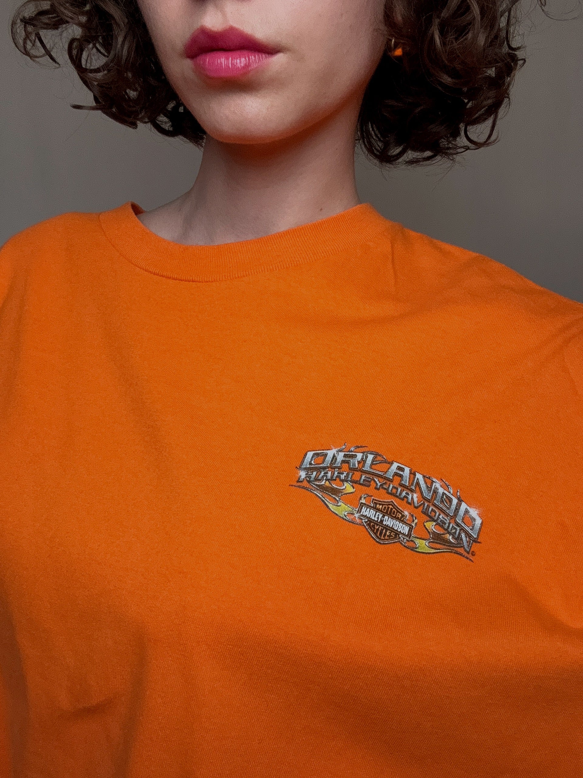 Oranges Harley-Davidson T-Shirt, Größe 3XL, Vintage
