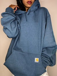 Vintage XL Carhartt blauer Kapuzenpullover