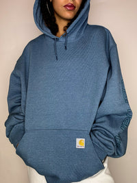 Vintage XL Carhartt blauer Kapuzenpullover
