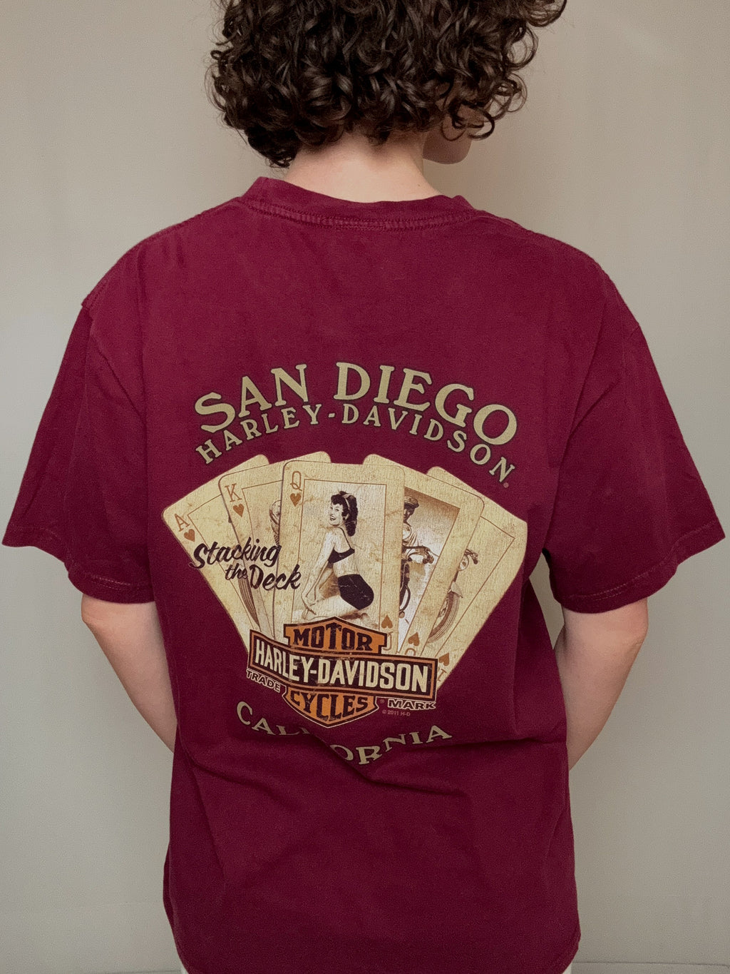 Burgundy Harley Davidson L vintage t-shirt