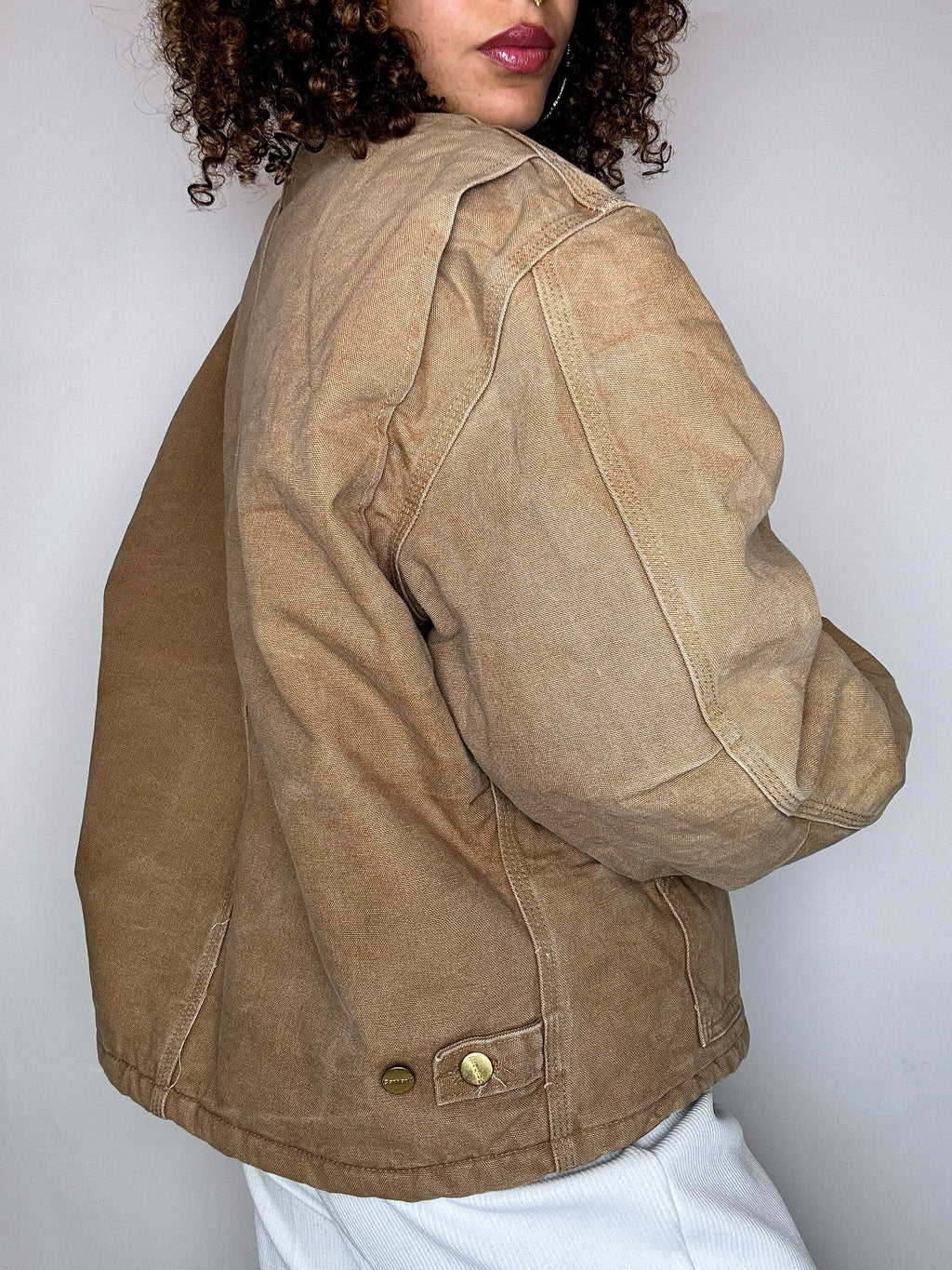 Vintage beige gefütterte CARHARTT-Jacke, Größe L