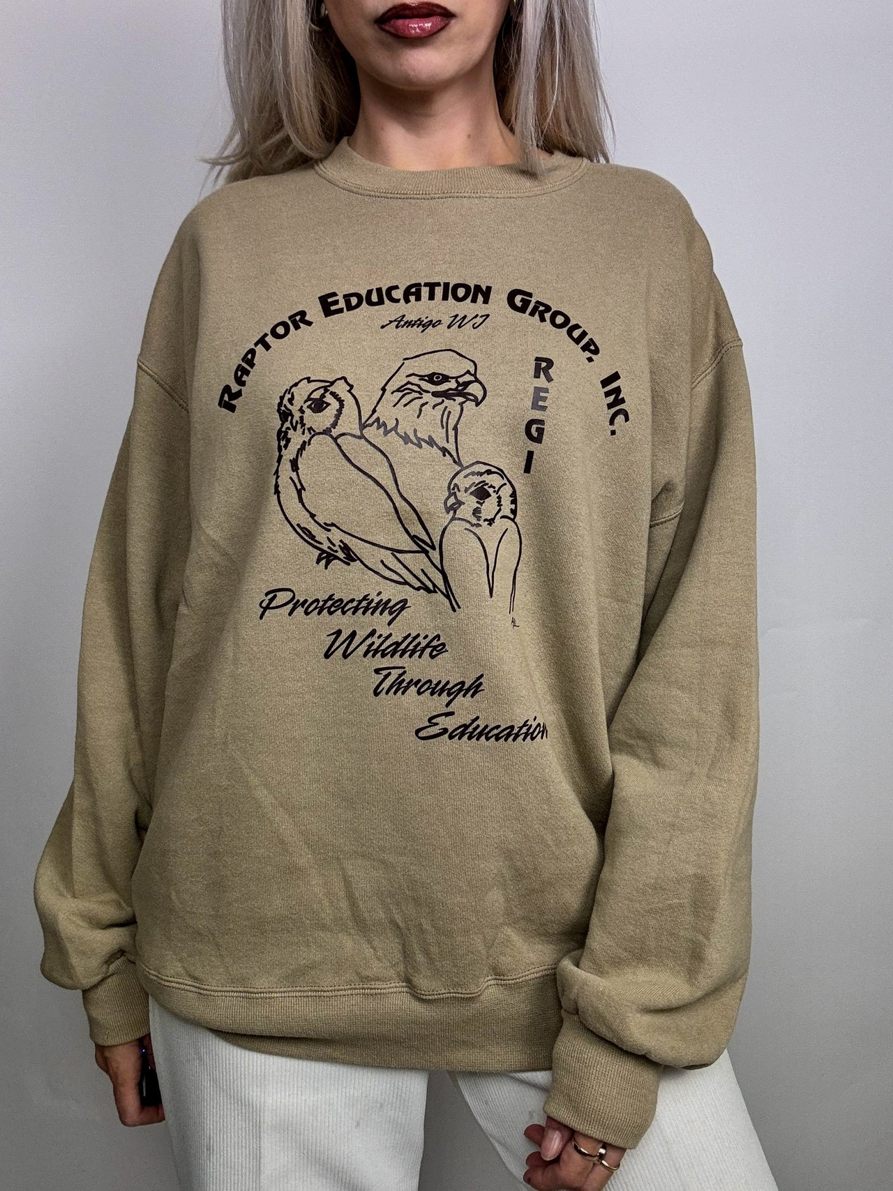 Sweat beige col rond vintage