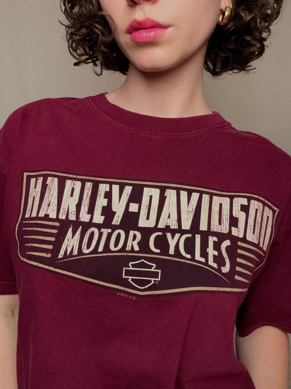 Burgundy Harley Davidson L vintage t-shirt