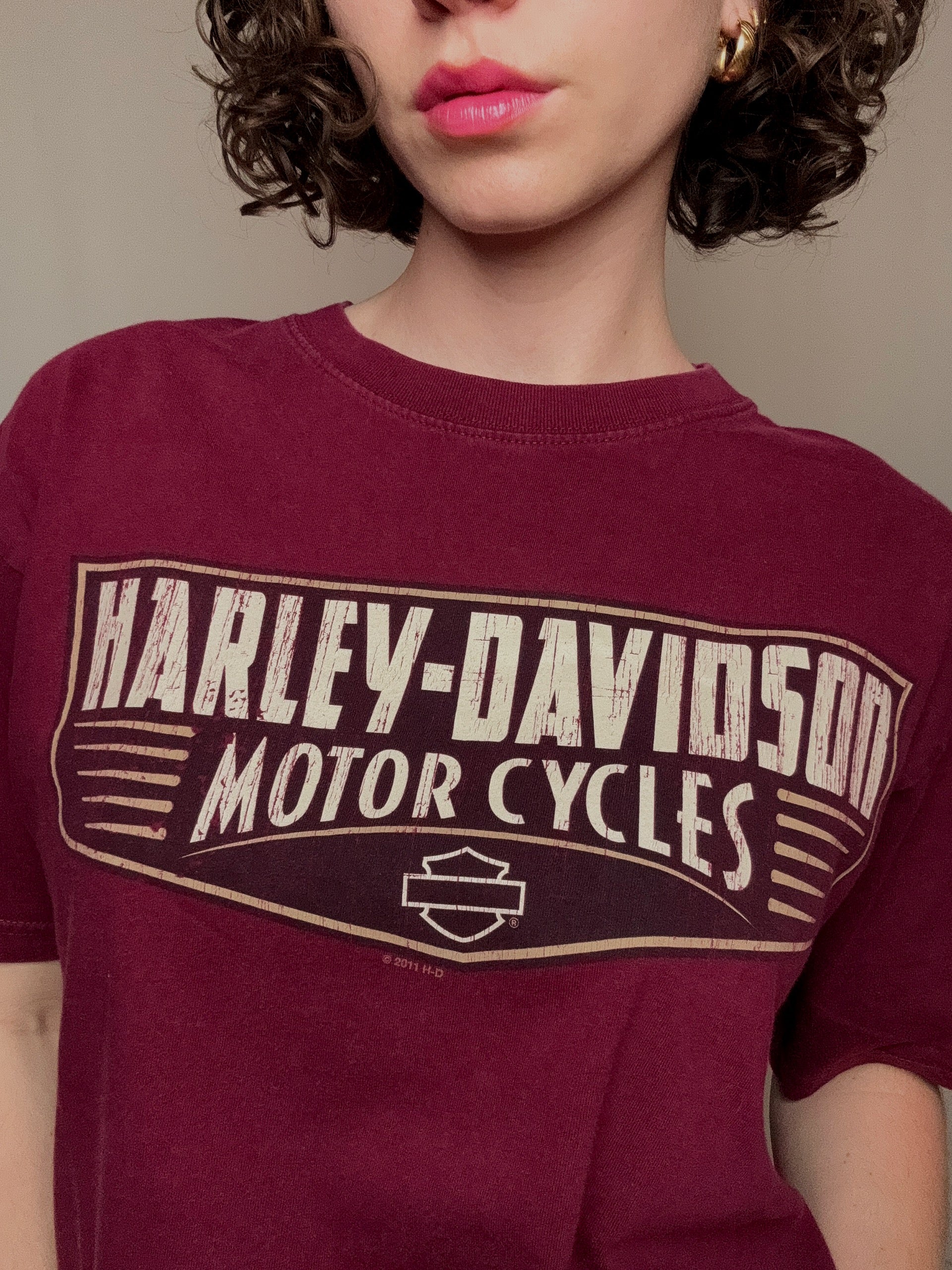 Burgundy Harley Davidson L vintage t-shirt