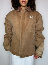 Vintage beige gefütterte CARHARTT-Jacke, Größe L
