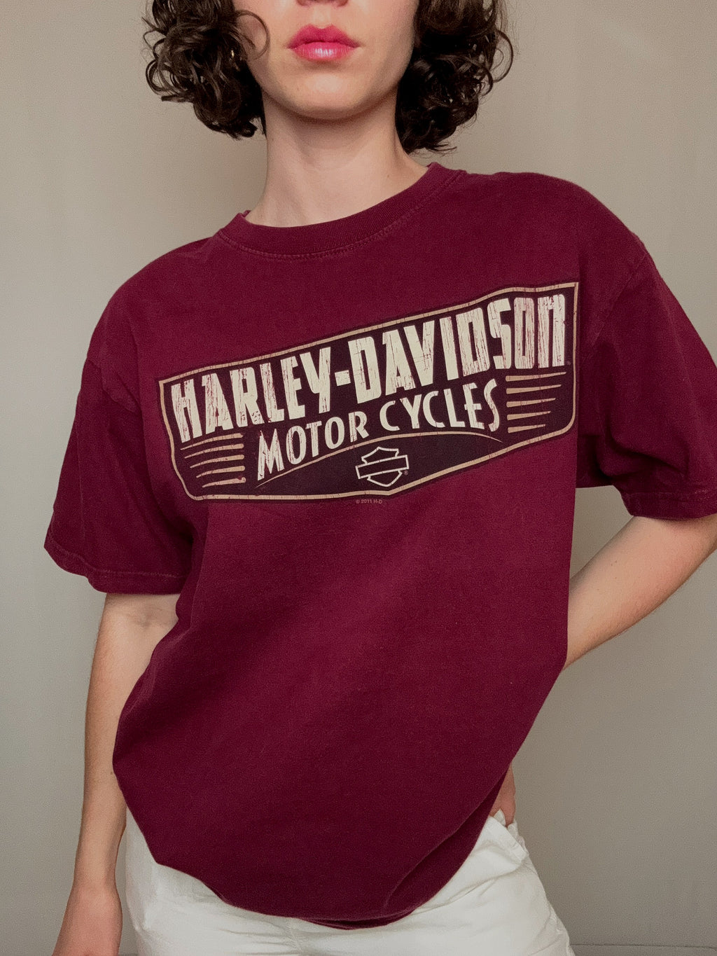 Burgundy Harley Davidson L vintage t-shirt