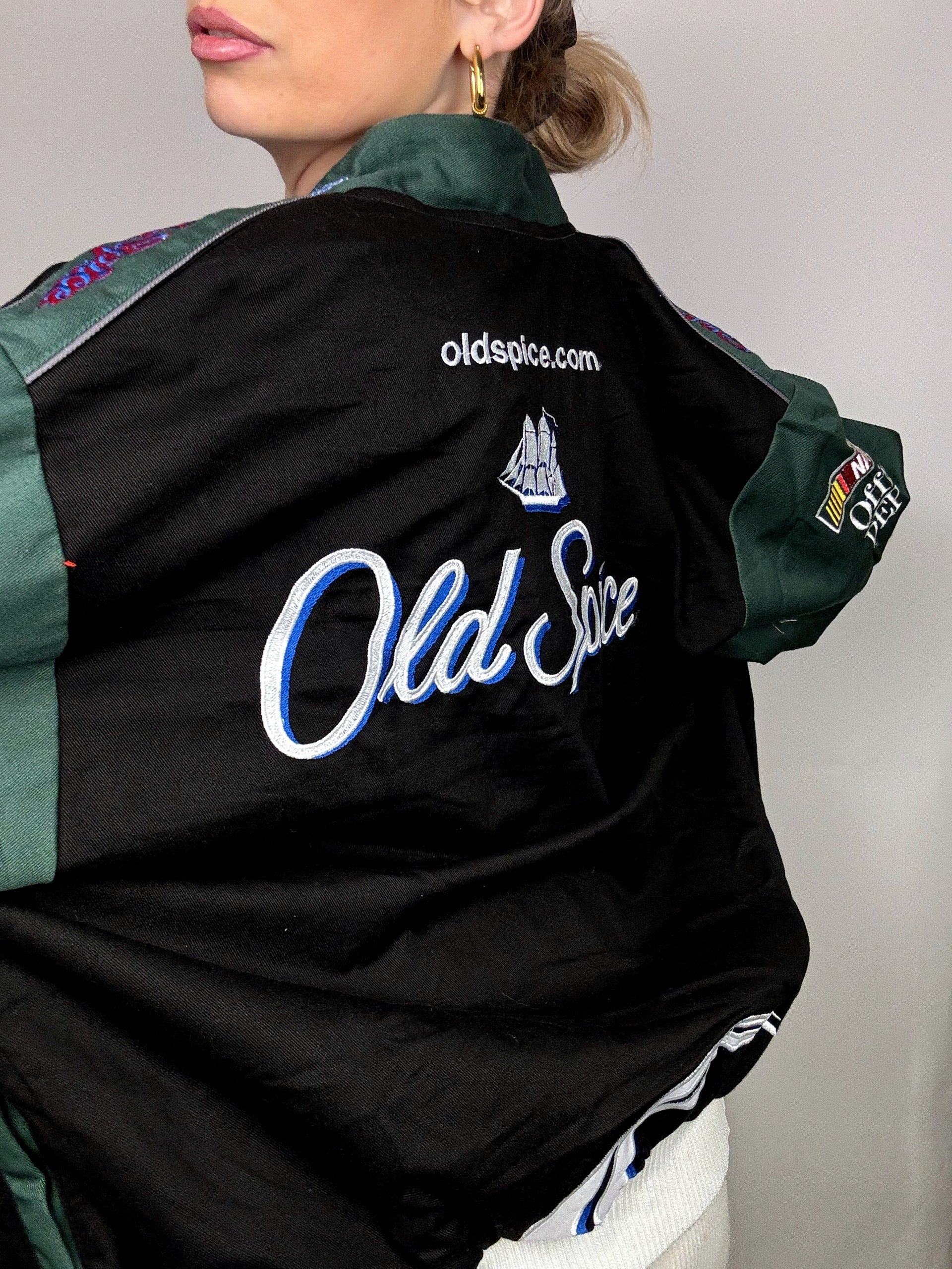 JH DESIGN x NASCAR Old Spice Black and Green Collection Jacket L