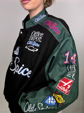 Veste de collection noire et verte JH DESIGN x NASCAR Old spice L