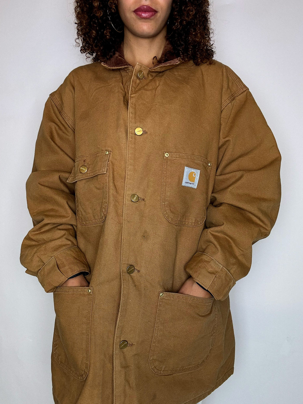 CARHARTT vintage beige lined jacket XL