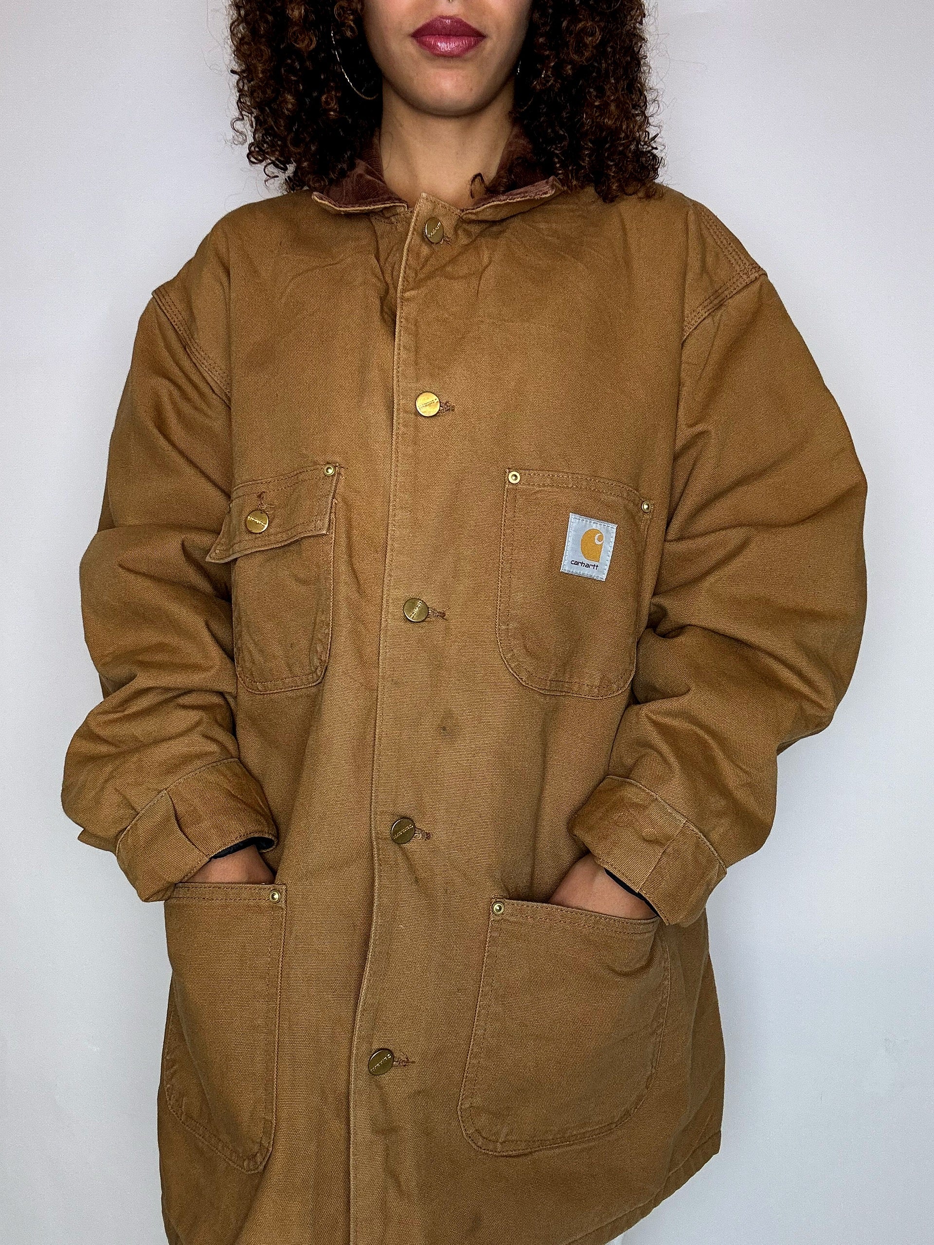 CARHARTT vintage beige lined jacket XL