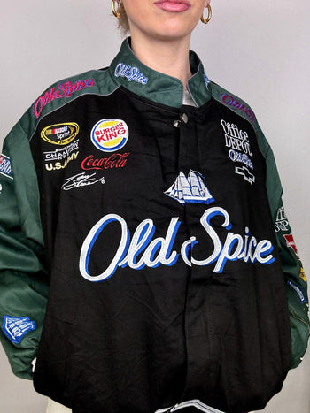 Veste de collection noire et verte JH DESIGN x NASCAR Old spice L