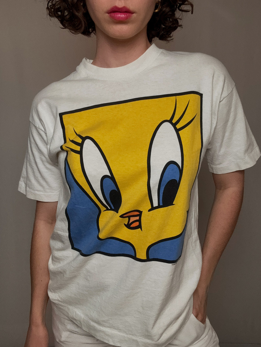 Weißes T-Shirt Tweety Größe S Vintage