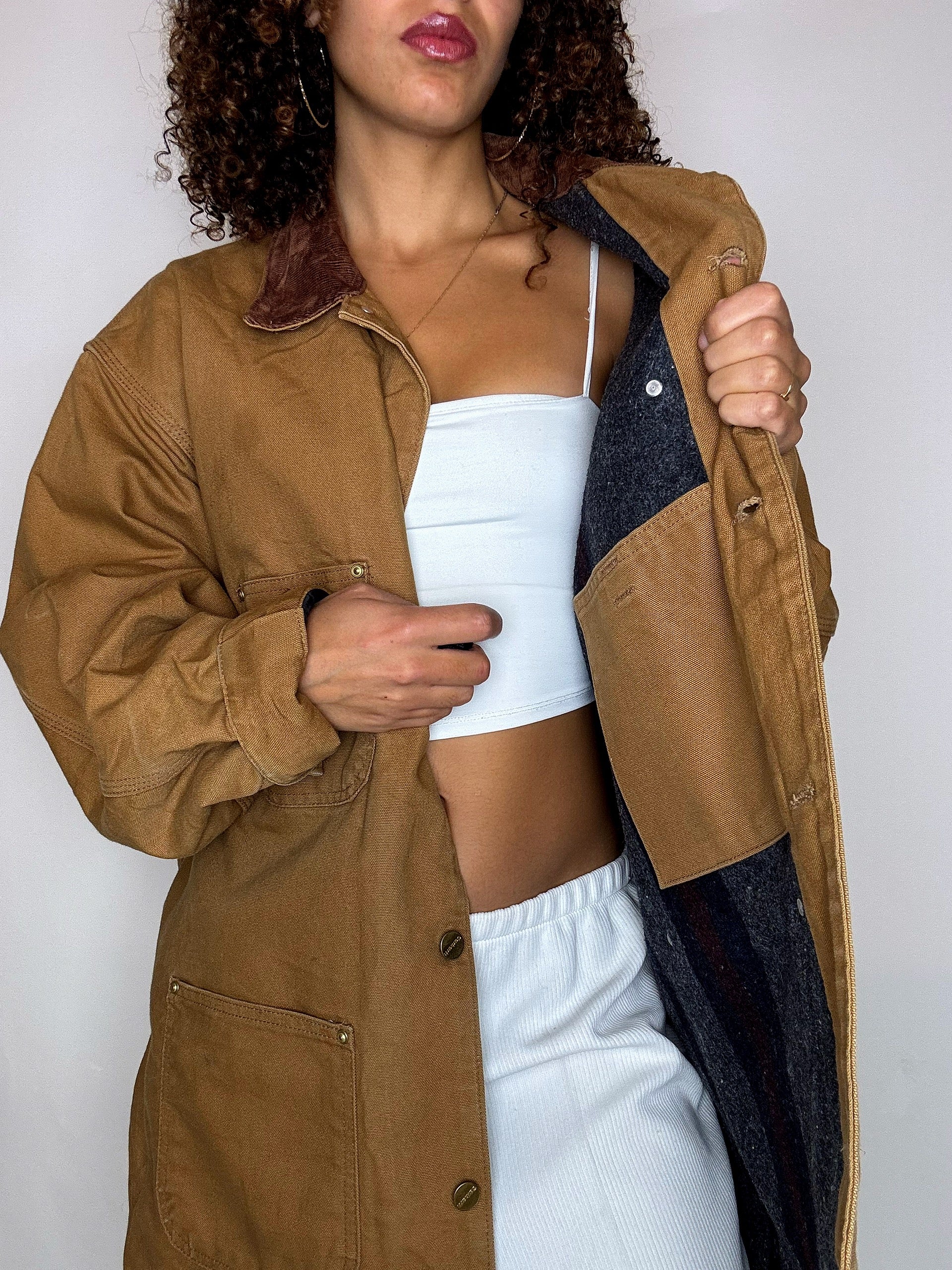 CARHARTT vintage beige lined jacket XL