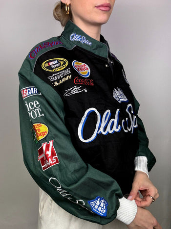 Veste de collection noire et verte JH DESIGN x NASCAR Old spice L