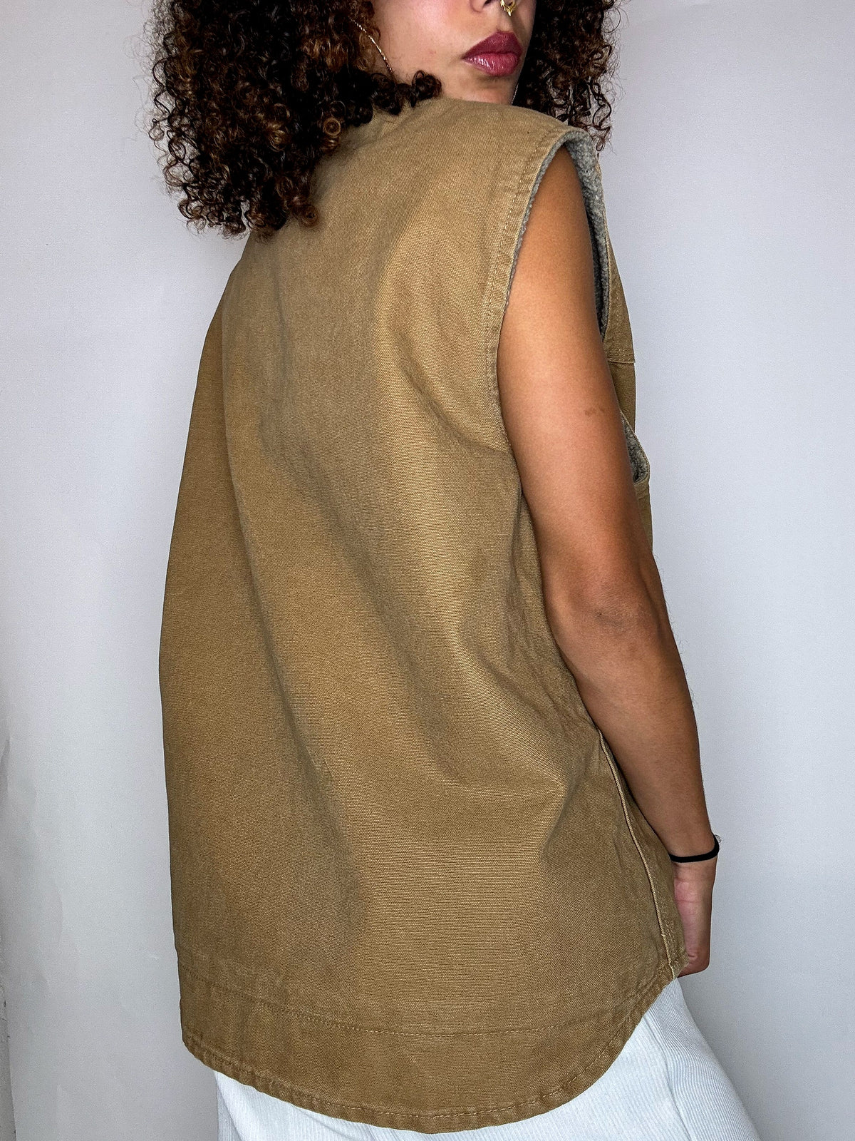 Beige gefütterte CARHARTT Weste, Vintage-Größe, Größe L