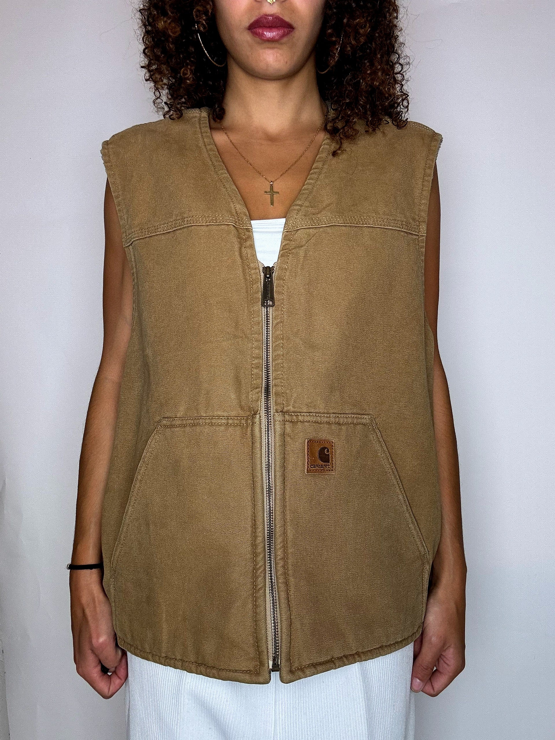 Gilet doublée beige CARHARTT L vintage