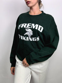 Vintage grünes Rundhals-Sweatshirt