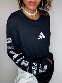 ADIDAS L vintage black long sleeve t-shirt