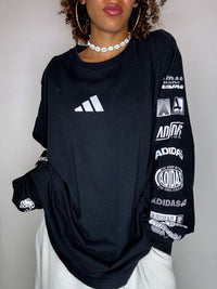 ADIDAS L vintage black long sleeve t-shirt