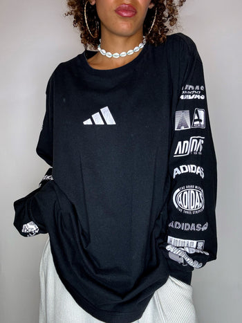 Tee shirt manche longue noir ADIDAS L vintage