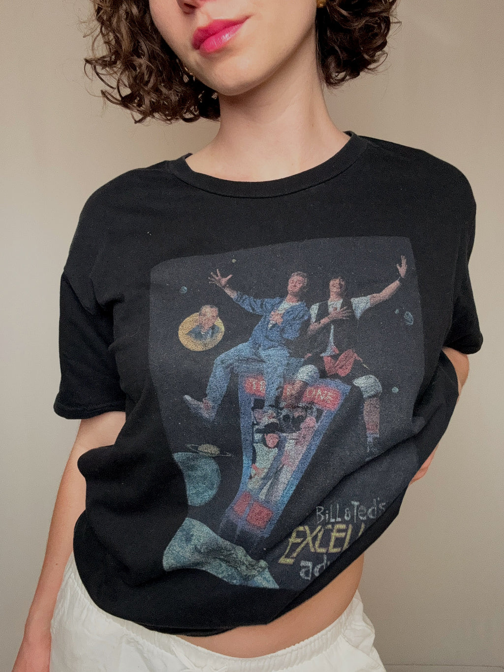 Black T-shirt Bill & Ted's Excellent Adventure Size L vintage