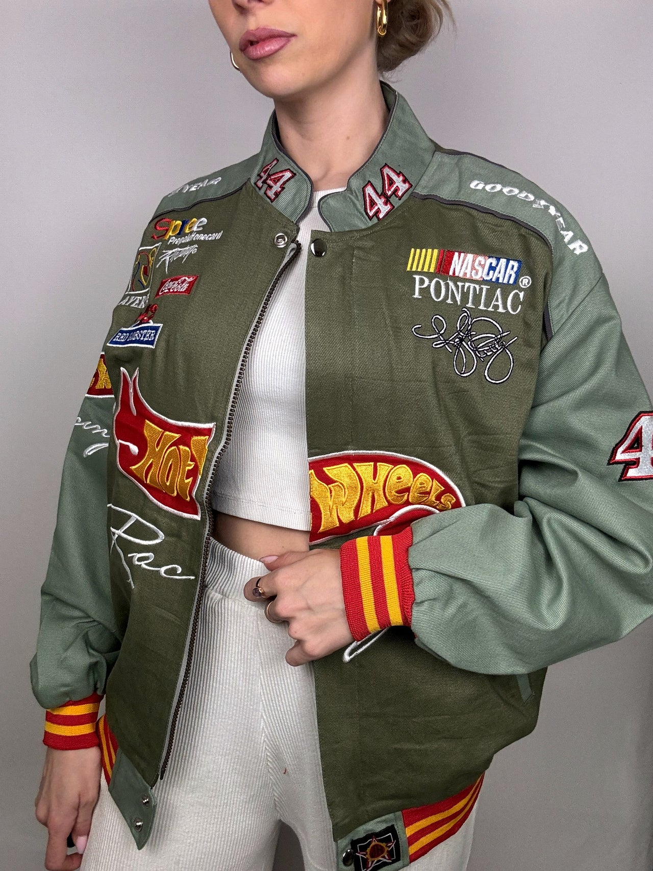 Veste de collection kaki JH DESIGN x NASCAR HOTWHEELS L