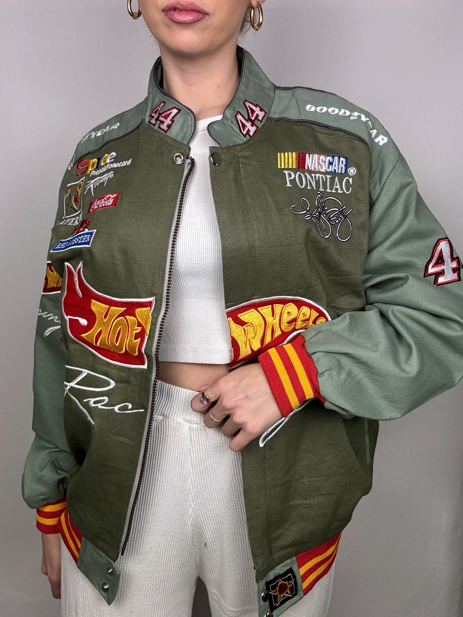 JH DESIGN x NASCAR HOTWHEELS L Khaki-Kollektionsjacke