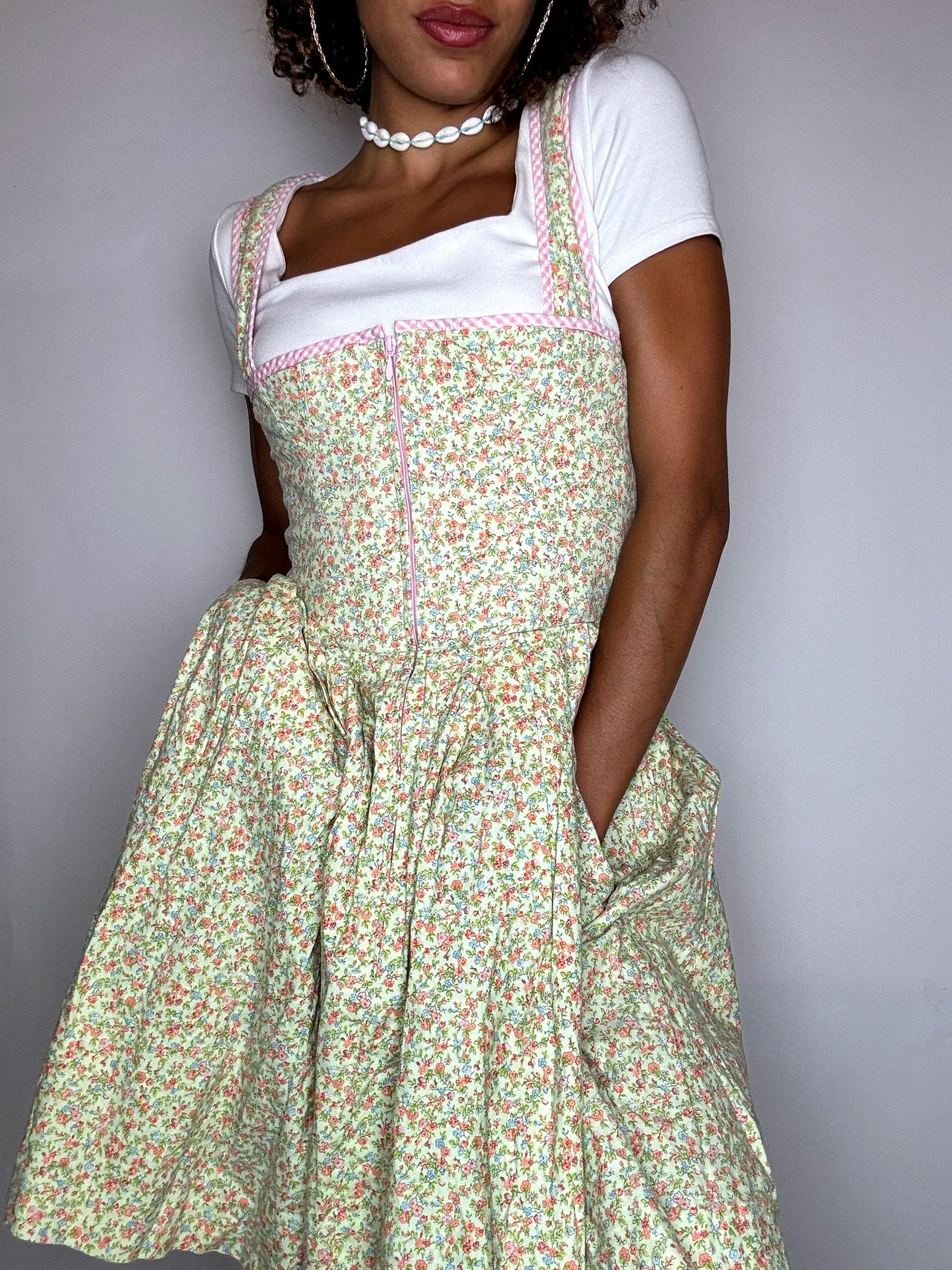 Robe champêtre à fleurs XS vintage