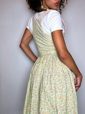 Robe champêtre à fleurs XS vintage