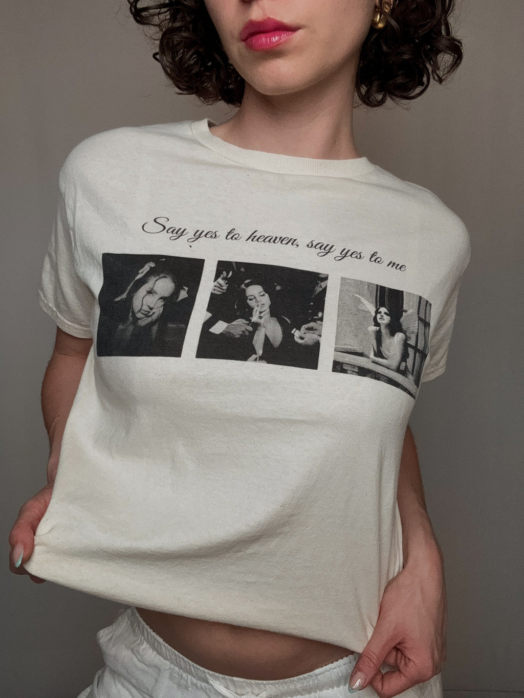 Lana Del Rey Cream T-shirt L Vintage