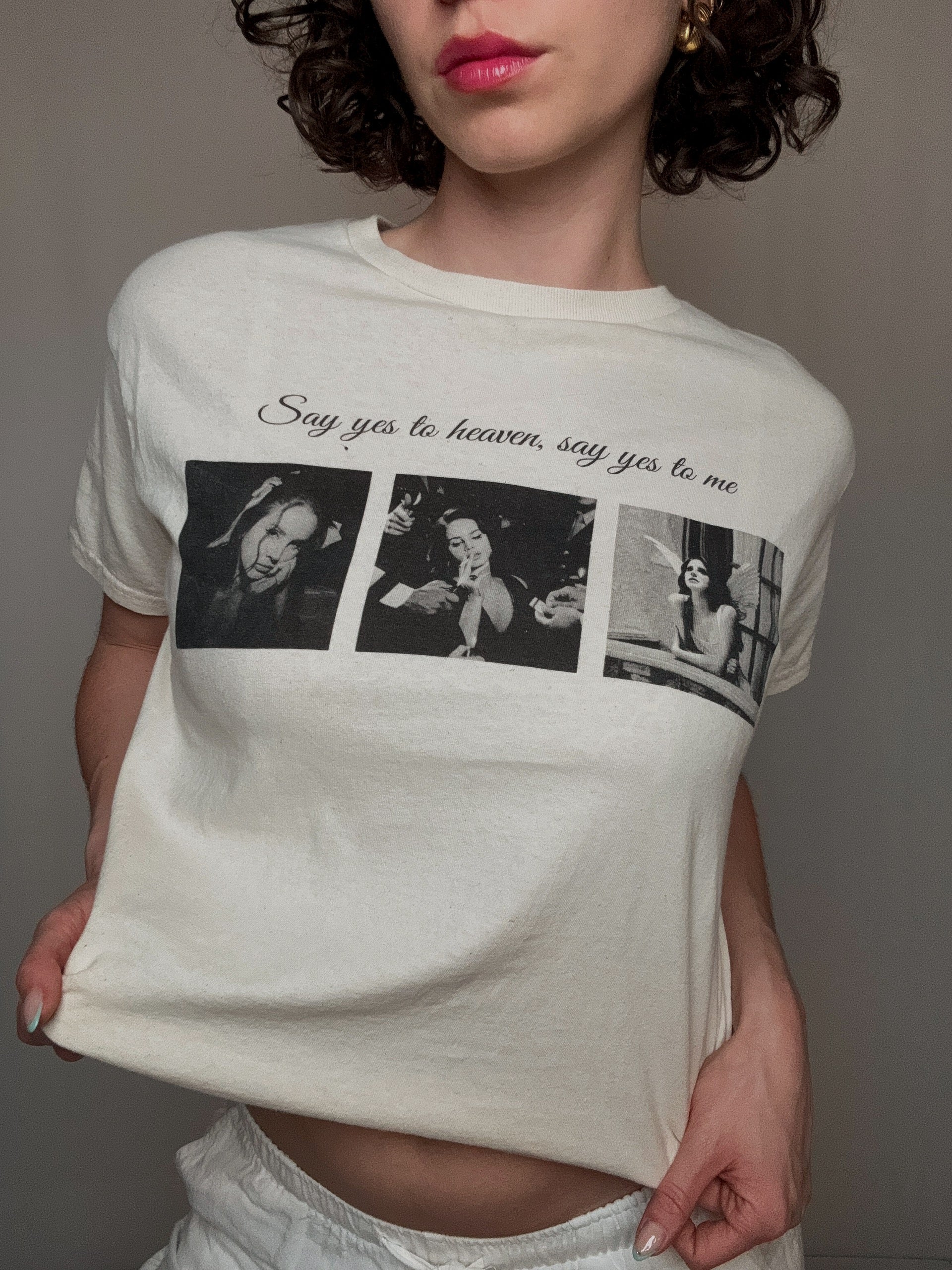 Lana Del Rey Cream T-shirt L Vintage