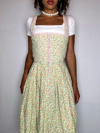 Robe champêtre à fleurs XS vintage