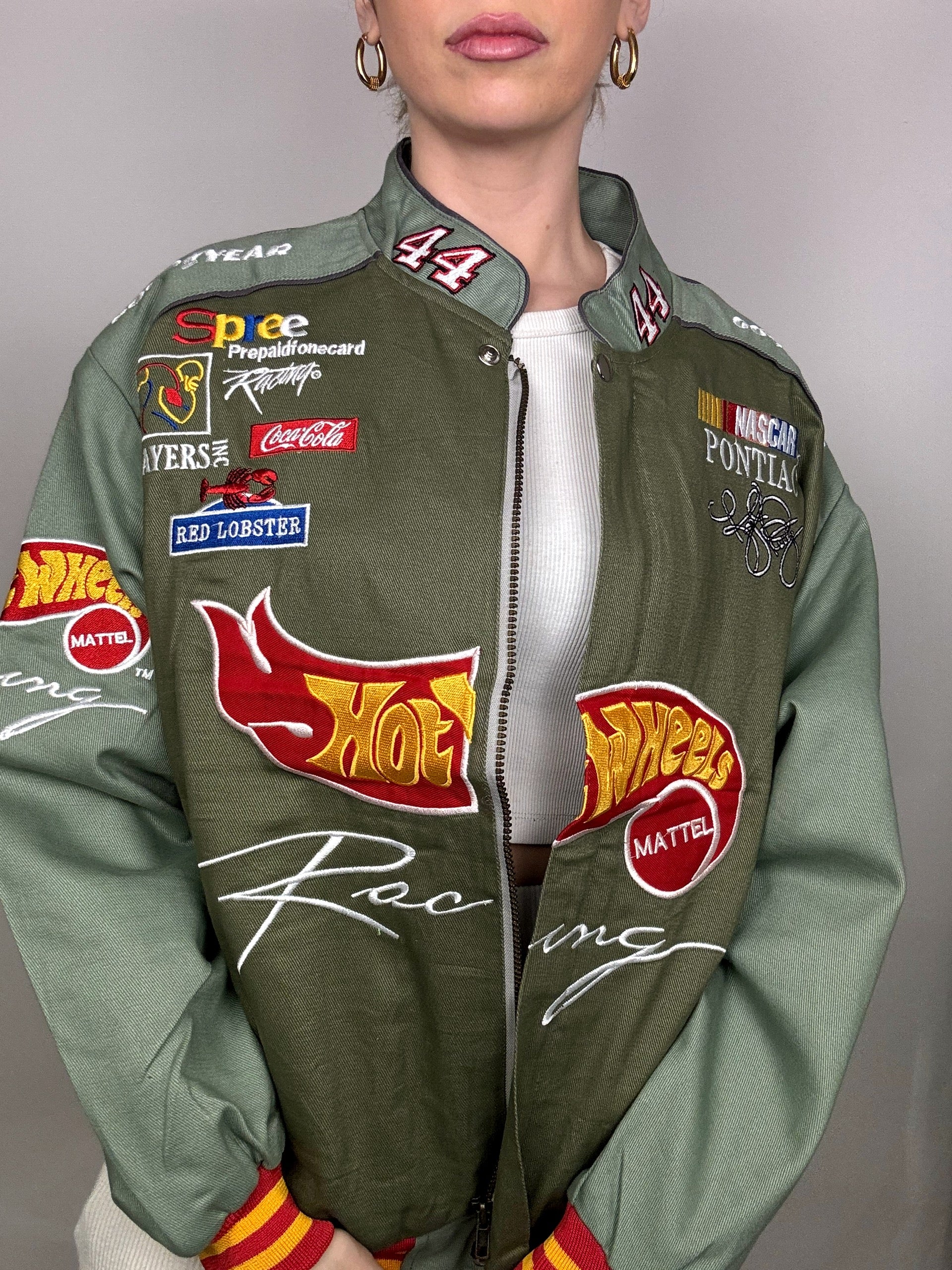 JH DESIGN x NASCAR HOTWHEELS L Khaki-Kollektionsjacke