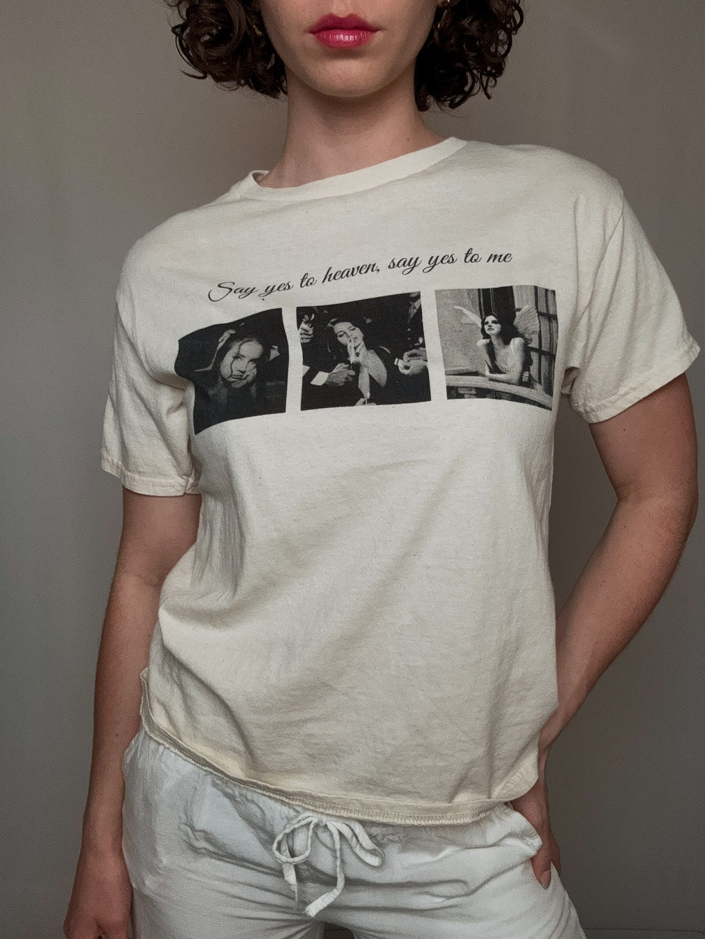 Lana Del Rey Cream T-shirt L Vintage