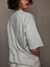 Graues bedrucktes T-Shirt L Vintage