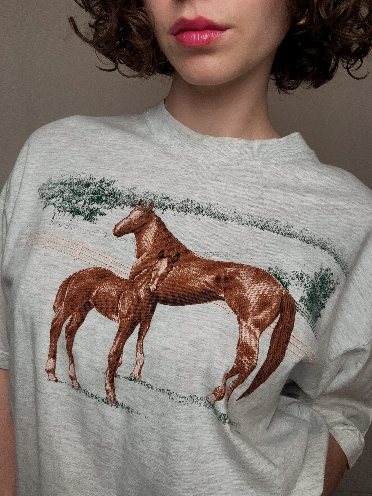 Tshirt imprimé gris L vintage